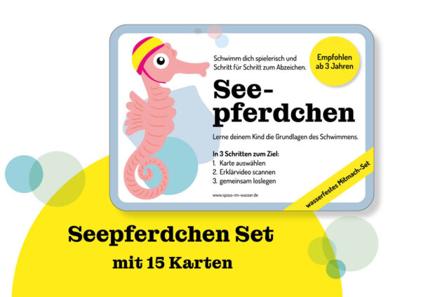 Shop Titelbild Seepferdchen Set Schwimmkarten Set mit 15 Karten